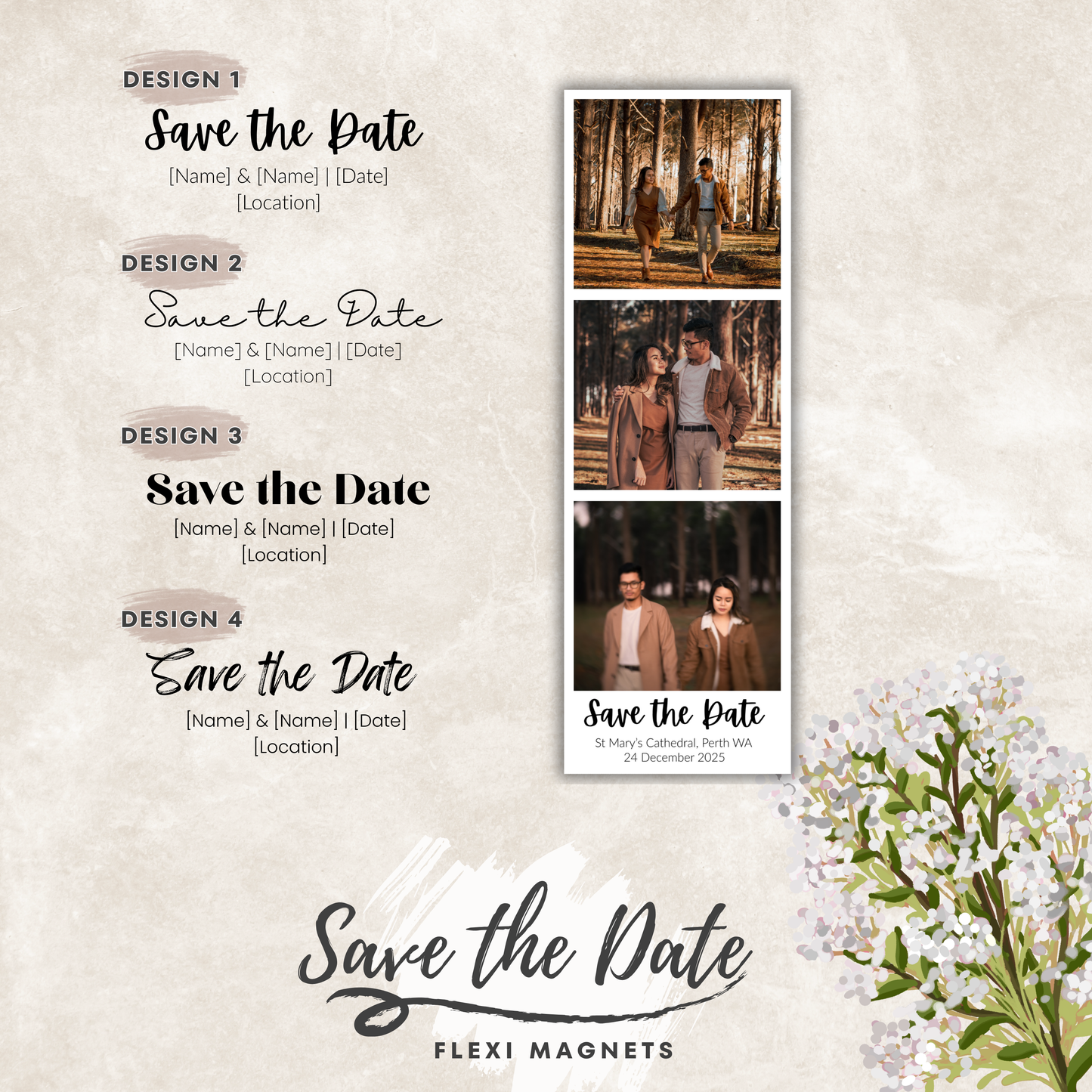 Save the Date Magnets - Photobooth Strip Style
