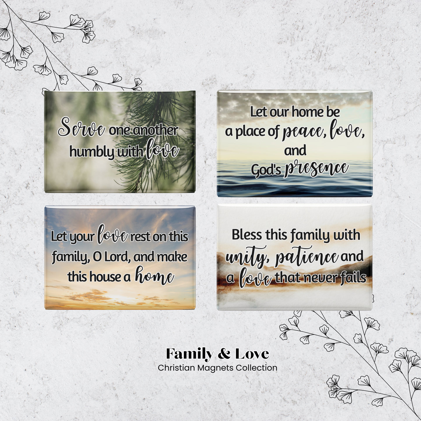 Family & Love - Reminder Magnets (set of 4)