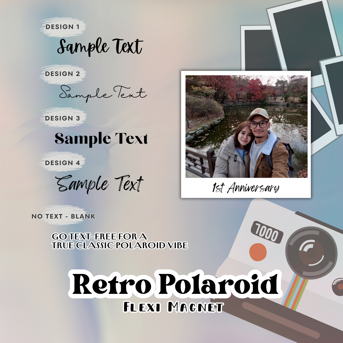 Retro Polaroid - Flexi Magnets