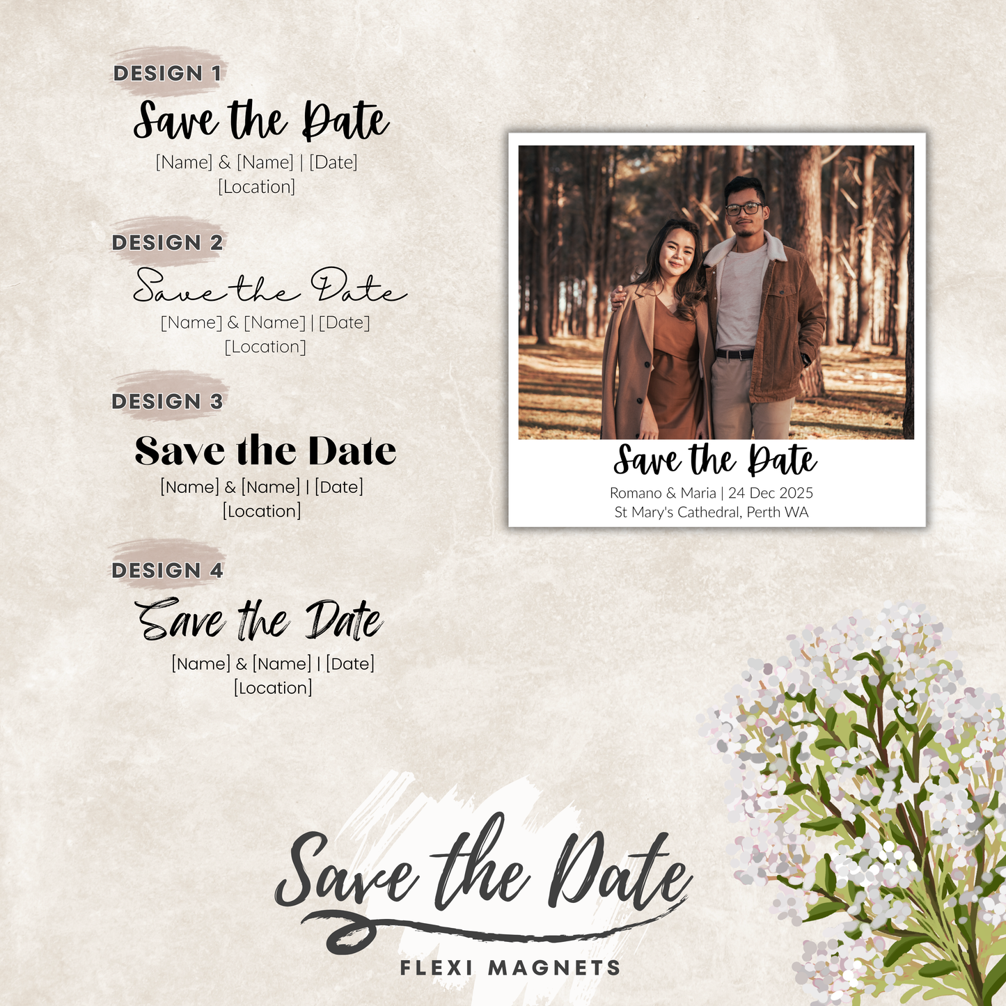 Save the Date Magnets - Polaroid Style